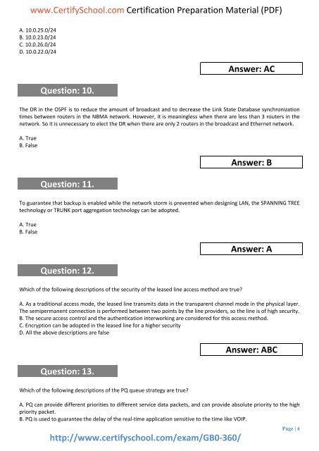 Huawei GB0-360 CertifySchool Exam Actual Questions (PDF)