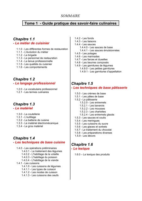CAP de cuisine - Tome 1 et 2 - PDF Archive