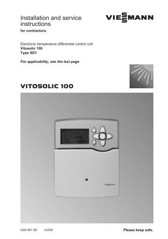 Vitosolic 100 SD1 Installation905 KB - Viessmann