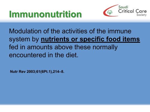 Immunonutrition In ICU: Does It Improve Patient ... - RM Solutions