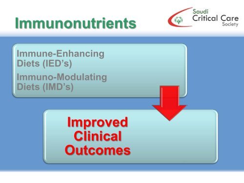 Immunonutrition In ICU: Does It Improve Patient ... - RM Solutions