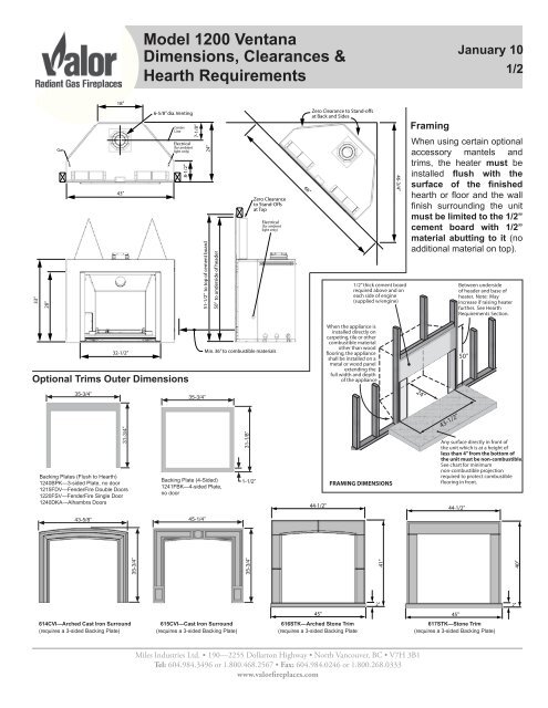 Fireplace Mantel Clearance Chart