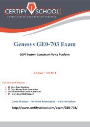 Genesys GE0-703 CertifySchool Exam Actual Questions (PDF)