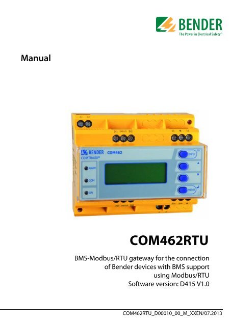 COM462RTU - Bender Benelux BV