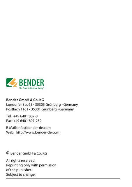 COM462RTU - Bender Benelux BV