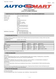 SAFETY DATA SHEET LONG LIFE RUBBER DRESSING - Autosmart