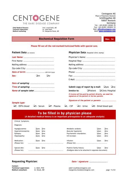 Request Form - CENTOGENE