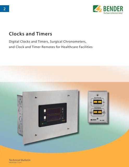 Technical Bulletin / Datasheet: Clocks and Timers - Bender