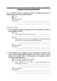 Questionnaire on the current situation of smoking cessation ... - IUMSP