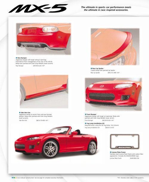 performance accessories - Mazdaspeed Motorsports Development