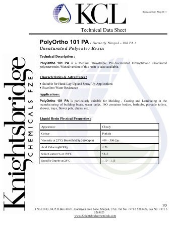 PolyOrtho 101 PA - Knightsbridge Chemicals Ltd.