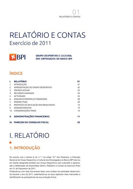 RelatÃ³Rio e Contas - Grupo Desportivo e Cultural dos Empregados ...