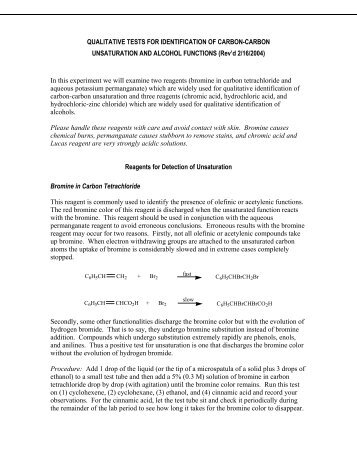 Qual Test Exp - Chemistry