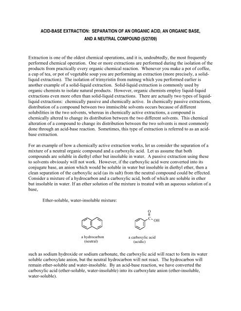 Separation of Anthracene, Benzoic Acid, and p ... - Chemistry