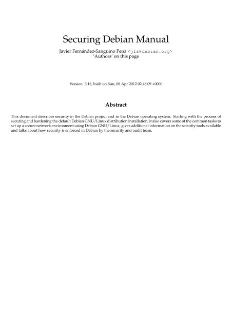 Securing Debian Manual (pdf)