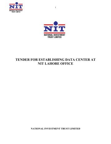 tender for establishing data center at nit lahore office - National ...