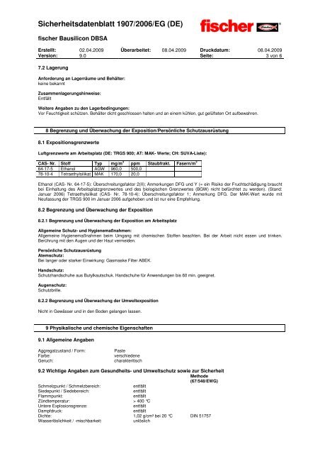 Sicherheitsdatenblatt - Fischer