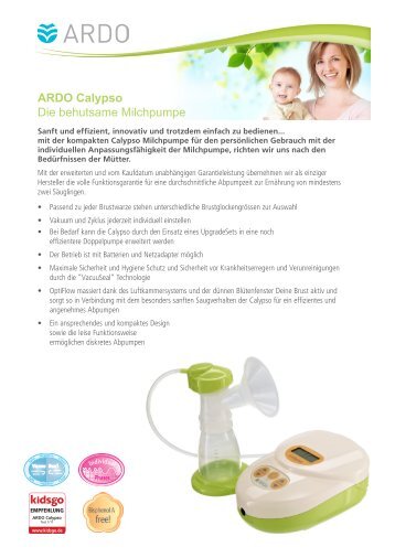 Infoblatt - elektrischeMilchpumpe.indd - ARDO Milchpumpen
