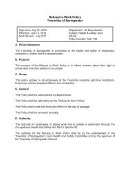 Refusal to Work Policy - Township of Springwater
