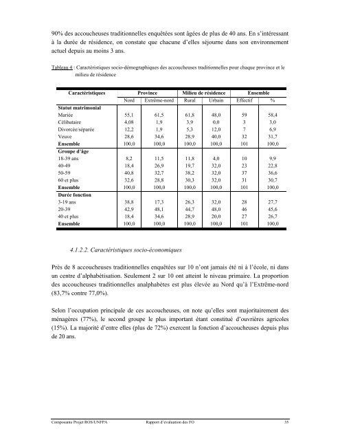 analyse de la situation des fistules obstetricales dans les provinces ...