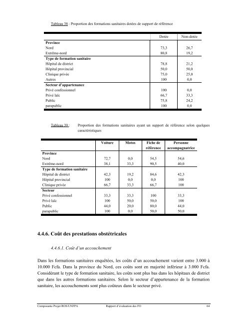 analyse de la situation des fistules obstetricales dans les provinces ...