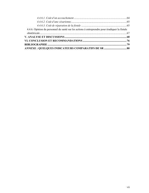 analyse de la situation des fistules obstetricales dans les provinces ...