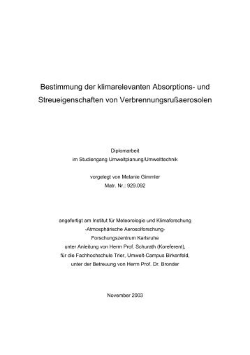 Bestimmung der klimarelevanten Absorptions- und ... - AIDA