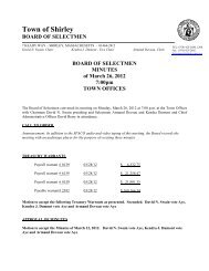 board of selectmen - Shirley, MA