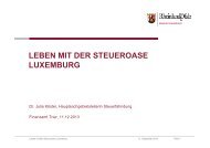 LEBEN MIT DER STEUEROASE LUXEMBURG - Das Finanzamt Trier
