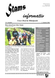 Stams-Informativ, Ausgabe 2/2006