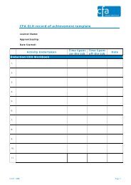 CFA GLH record of achievement template - Skills CFA