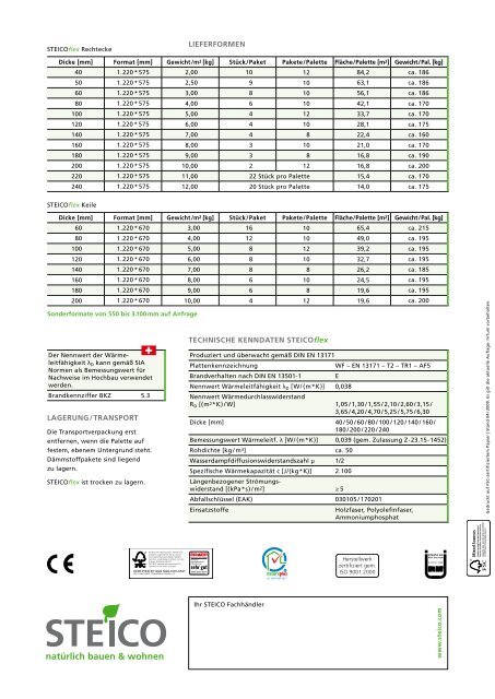 STEICOflex Datenblatt