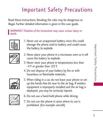 Safety Precautions And Warnings Xcardiag Important Safety Precautions Virgin Mobile Canada