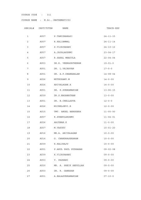 COURSE CODE Alagappa University COURSE CODE Alagappa University
