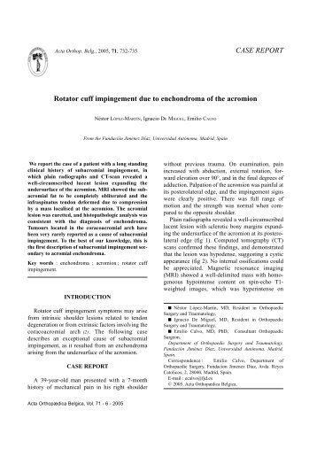 CASE REPORT Rotator cuff impingement due to ... - ResearchGate