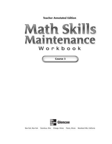 Math Skills Maintenance, Course 3 - Glencoe