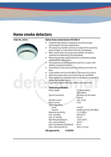 Home smoke detectors - Hotronic-Delta