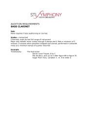 AUDITION REQUIREMENTS BASS CLARINET - St. Louis Symphony