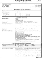 TBA Acetic Acid MATERIAL SAFETY DATA SHEET 1. Product and ...