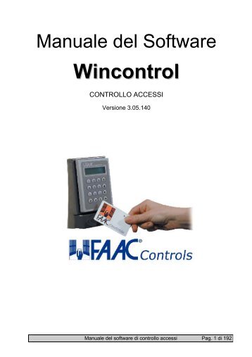 Manuale del software WinGAEP - Controllo Accessi - Faac