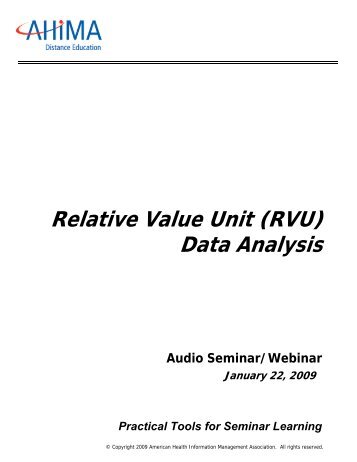 Relative Value Unit (RVU) - American Health Information ...