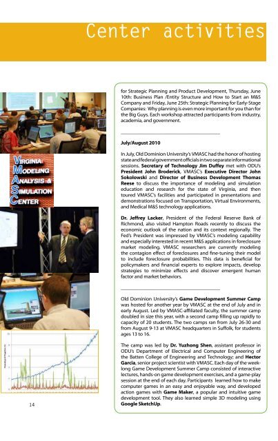 VMASC 2010 Annual Report (PDF) - the Virginia Modeling, Analysis ...