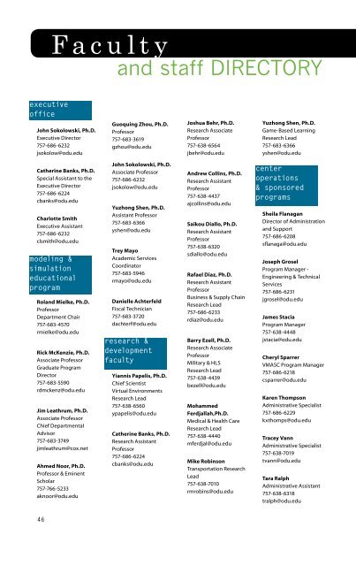 VMASC 2010 Annual Report (PDF) - the Virginia Modeling, Analysis ...