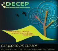 CATÃLOGO DE CURSOS - Universidad de Puerto Rico en Carolina