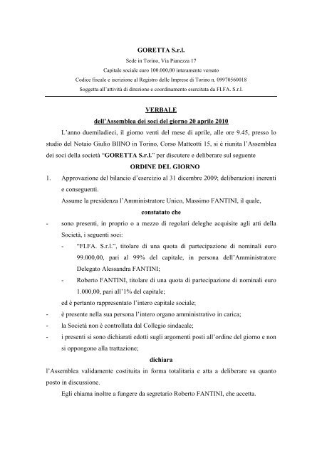 MODELLO VERBALE ASSEMBLEA SOCIO SRL SCARICA