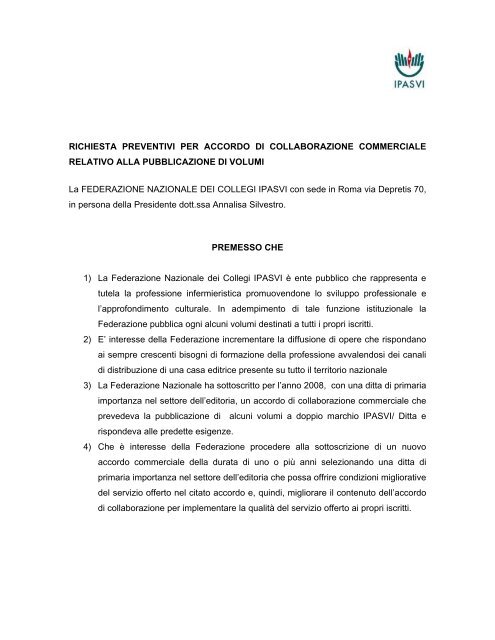 Lettera di collaborazione commerciale