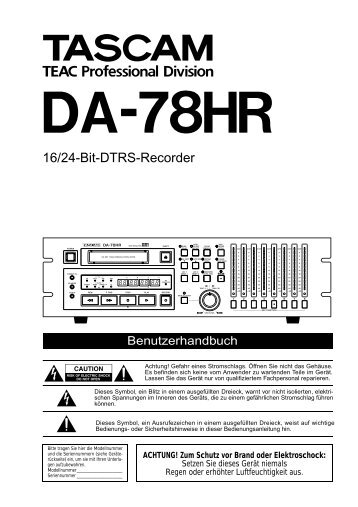 Tascam_DA-78HR_Bedienung.pdf - SINUS Event-Technik GmbH