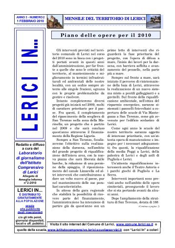 FEBBRAIO 2010 / ANNO 3 - NUMERO 2  - Comune di Lerici