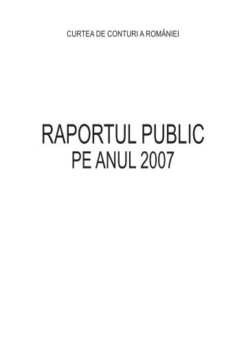 Raport public 2007 - Curtea de Conturi