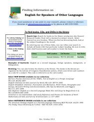 Finding Information on English for Speakers of Other Languages